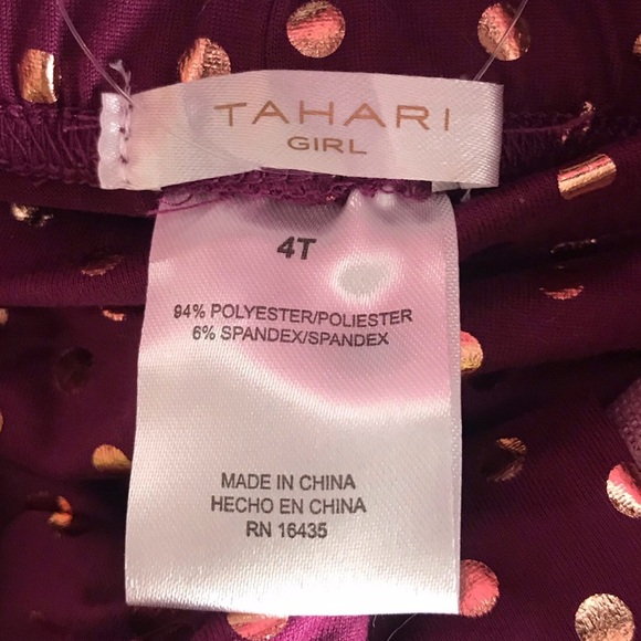 NWT Tahari Girl Burgundy & Gold 2 Piece Set - Picture 7 of 11